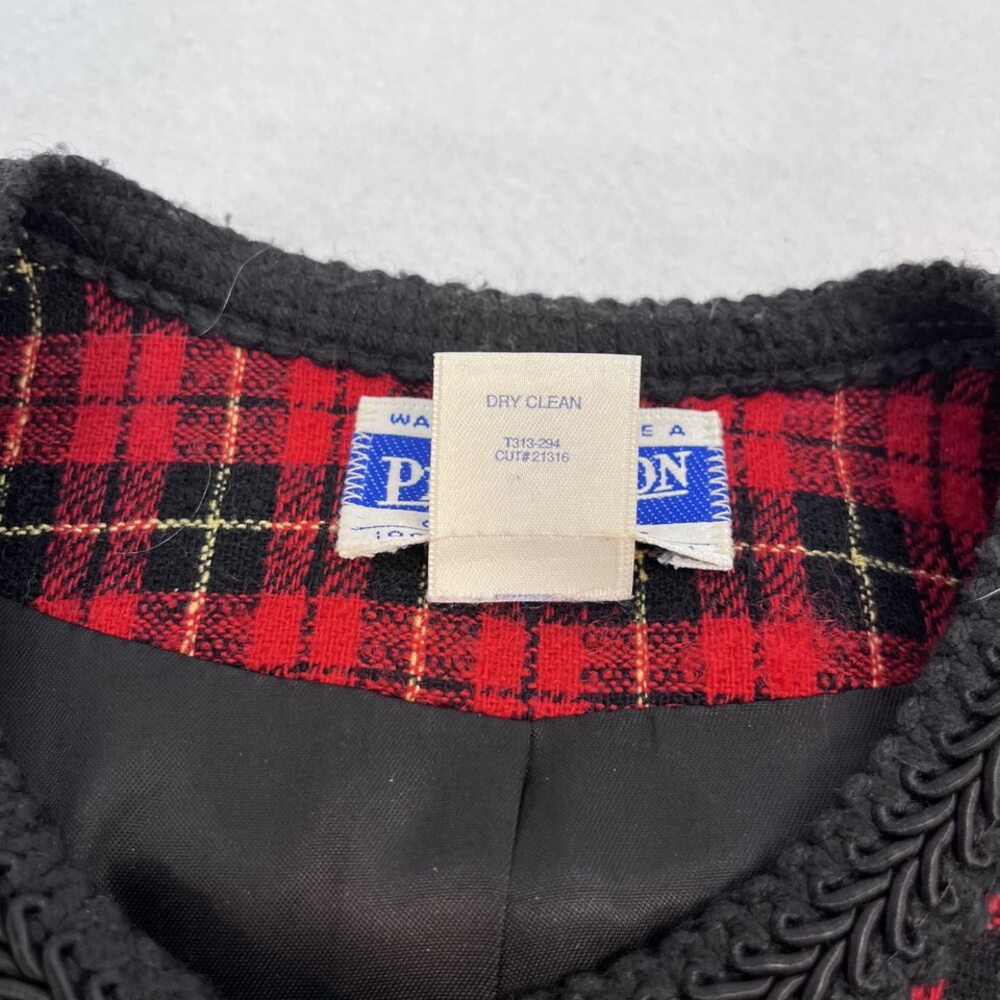 Pendleton wool red tartan plaid vintage blazer button jacket womens sz 10 - Picture 8 of 10